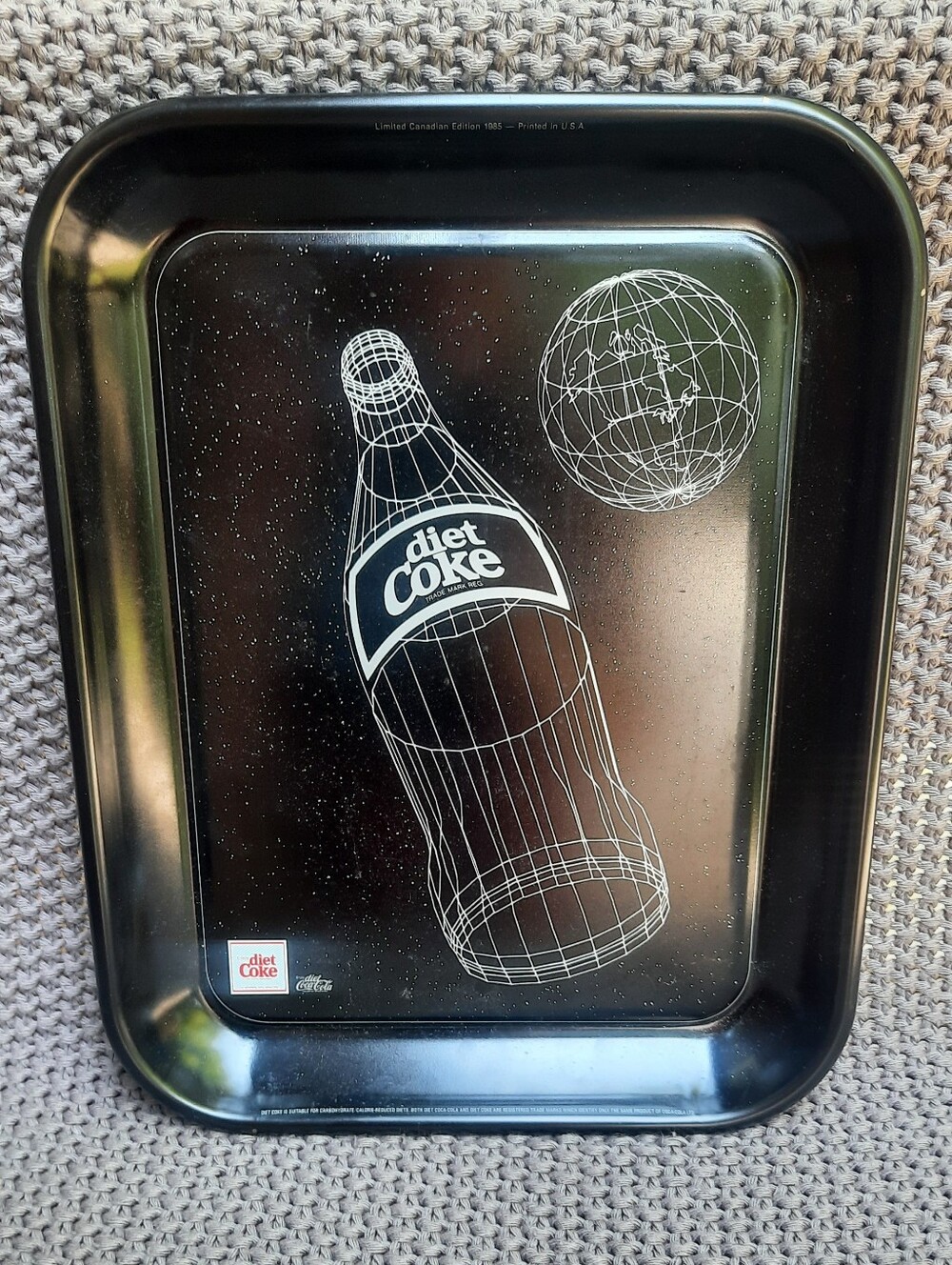 VINTAGE 1985 Metal Serving/ Rolling Tray Diet COCA-COLA Limited Canadian Edition